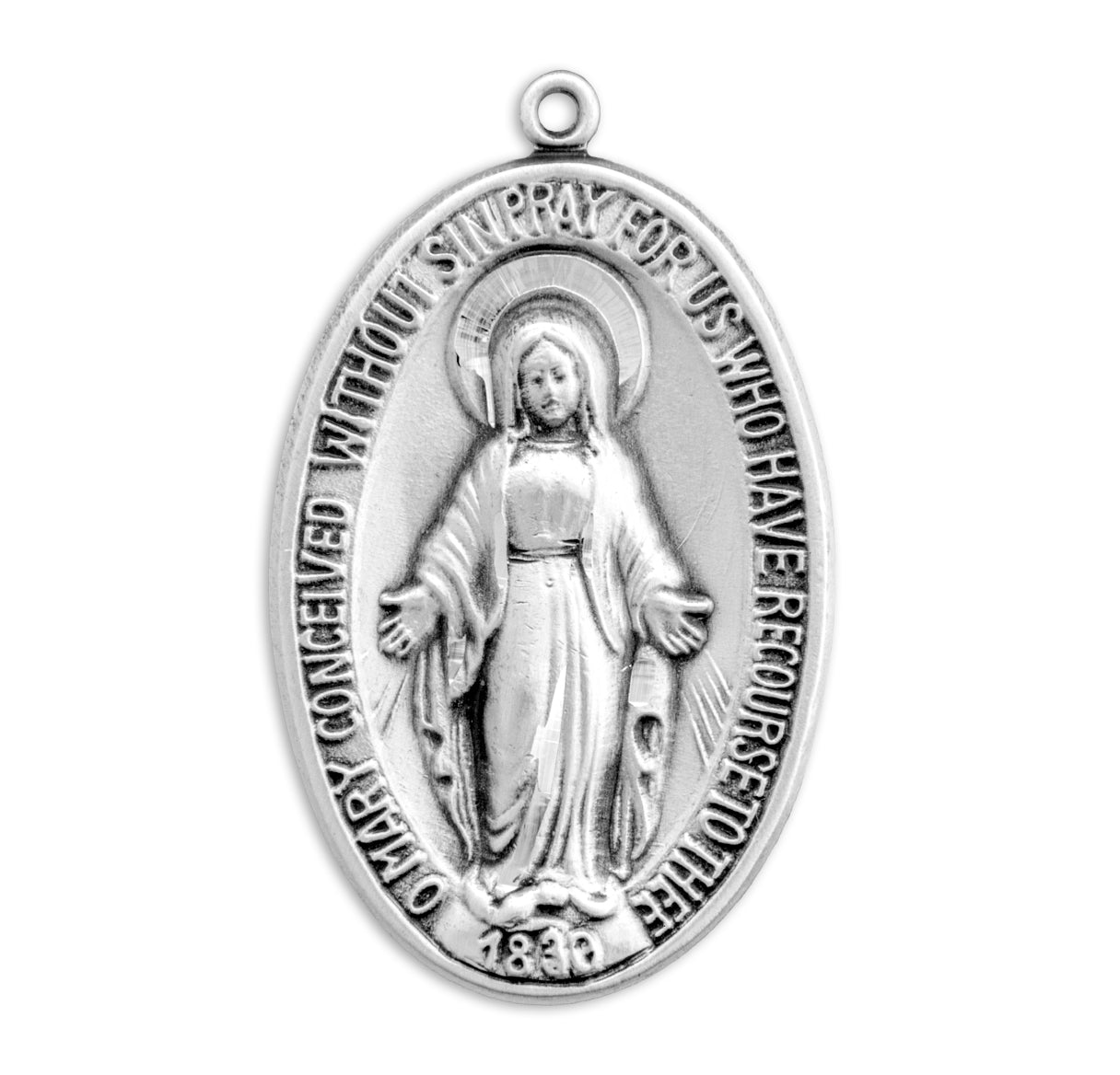 Sterling Silver Oval Miraculous Medal