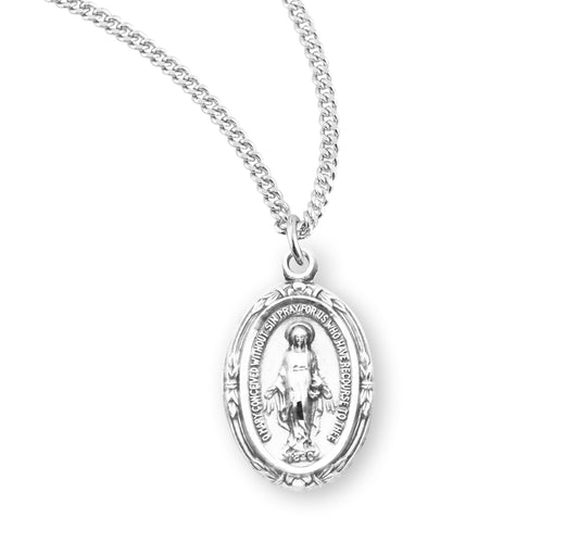 Sterling Silver Oval Miraculous Medal