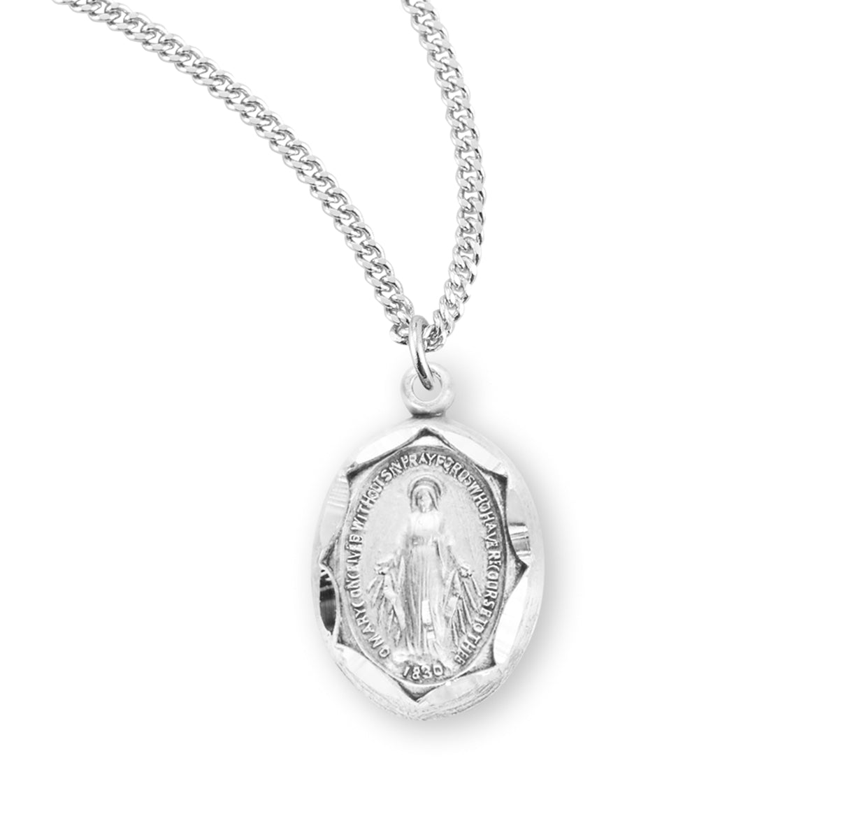 Sterling Silver Oval Miraculous Medal