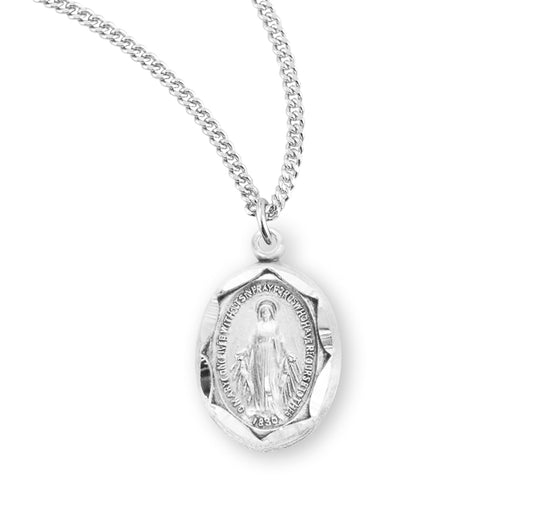 Sterling Silver Oval Miraculous Medal