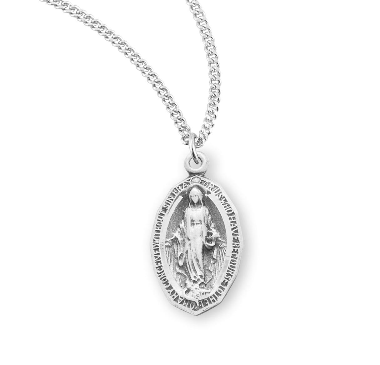 Sterling Silver Oval Miraculous Medal