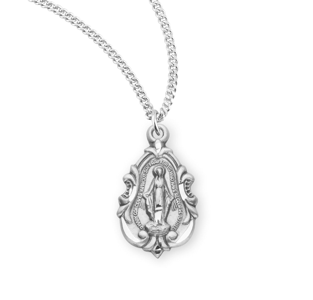 Sterling Silver Fancy Baroque Miraculous Medal