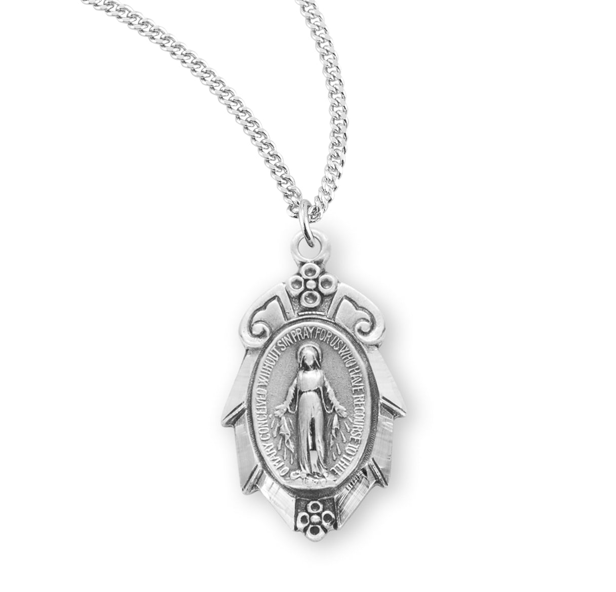 Sterling Silver Oval Miraculous Medal