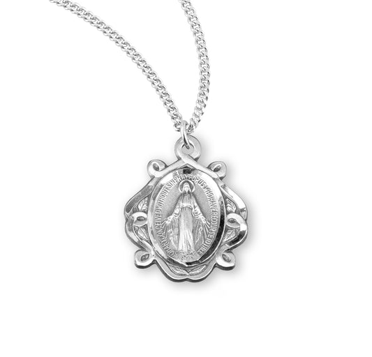 Sterling Silver Miraculous Medal Celtic Knot