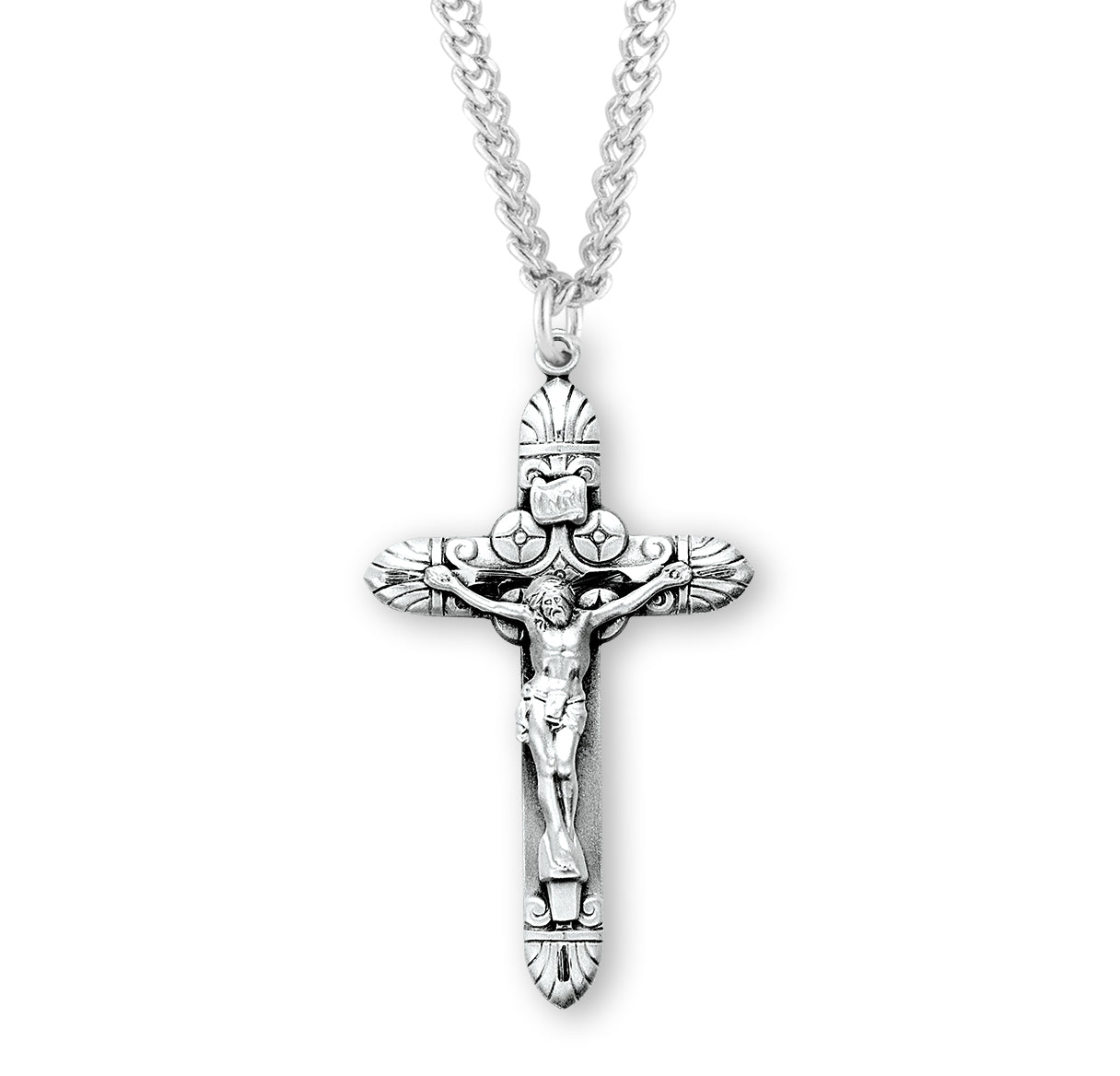 Tapered Art Deco Sterling Silver Crucifix