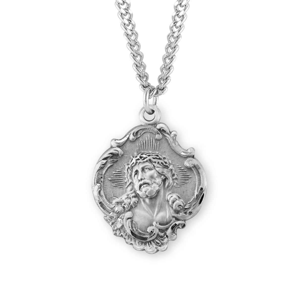 Sterling Silver Fancy Baroque Style "Crown of Thorns" Medal