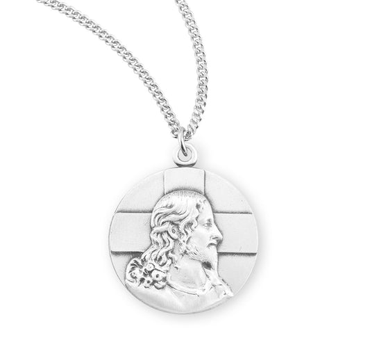 Sterling Silver Profile of Jesus Medal