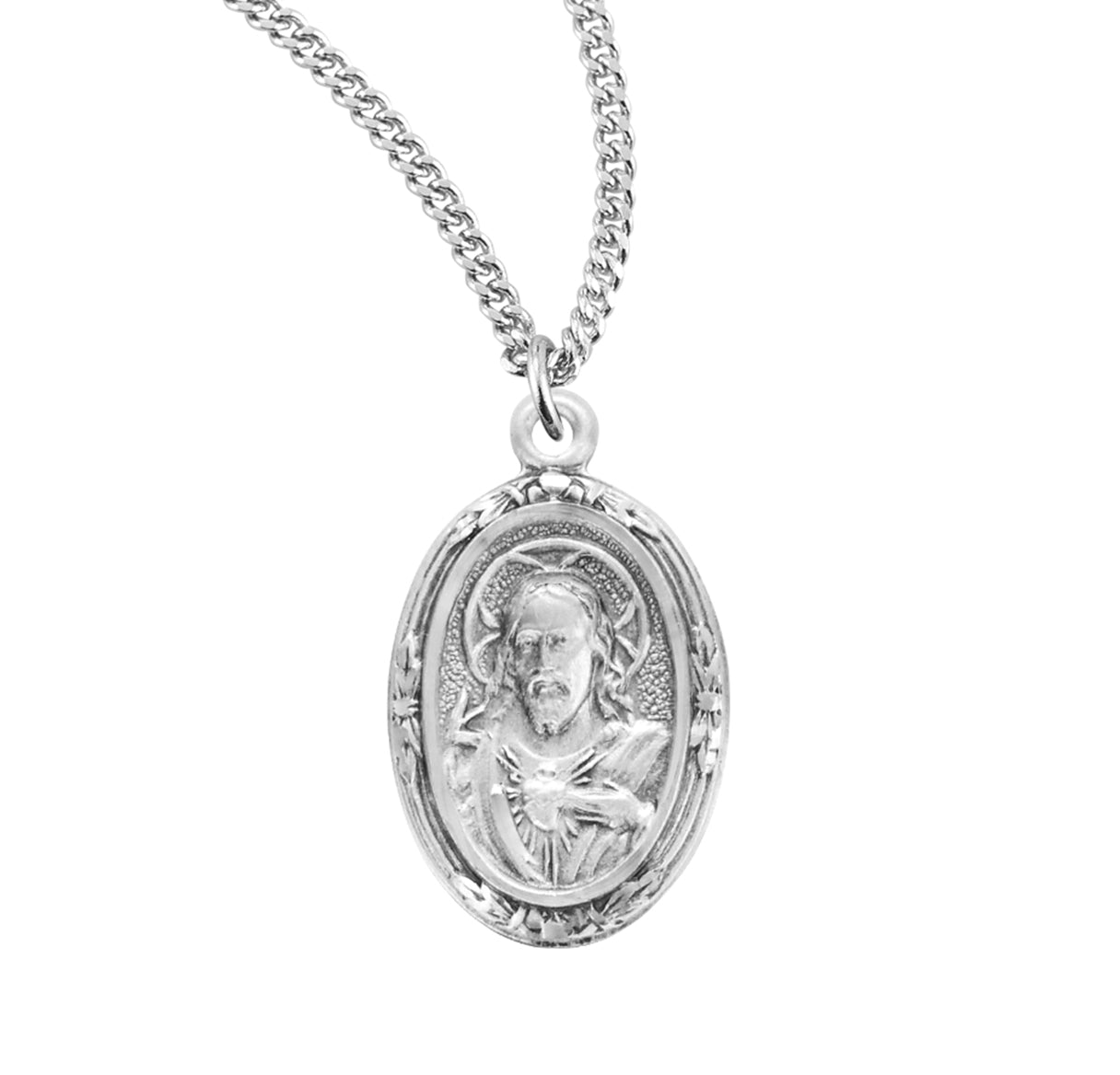 Sacred Heart of Jesus Sterling Silver Scapular Medal