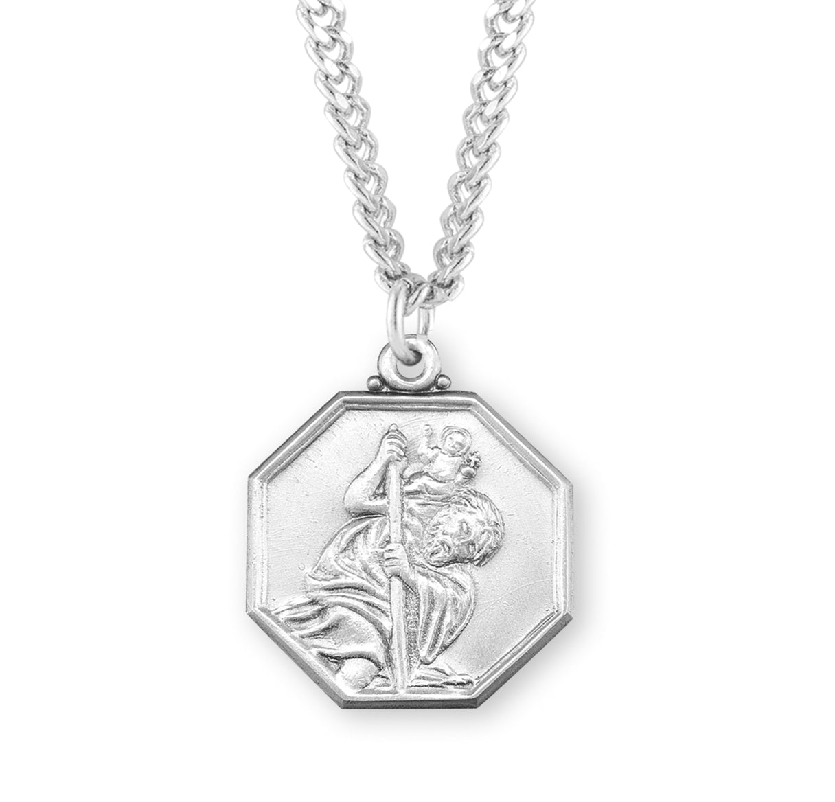 Saint Christopher Protect Us Sterling Silver Medal