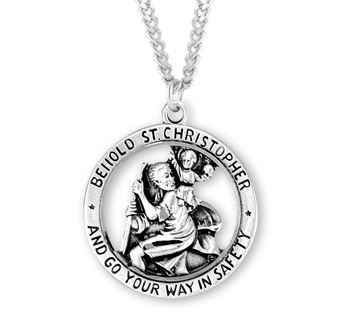 Saint Christopher Oval Sterling Silver Medal