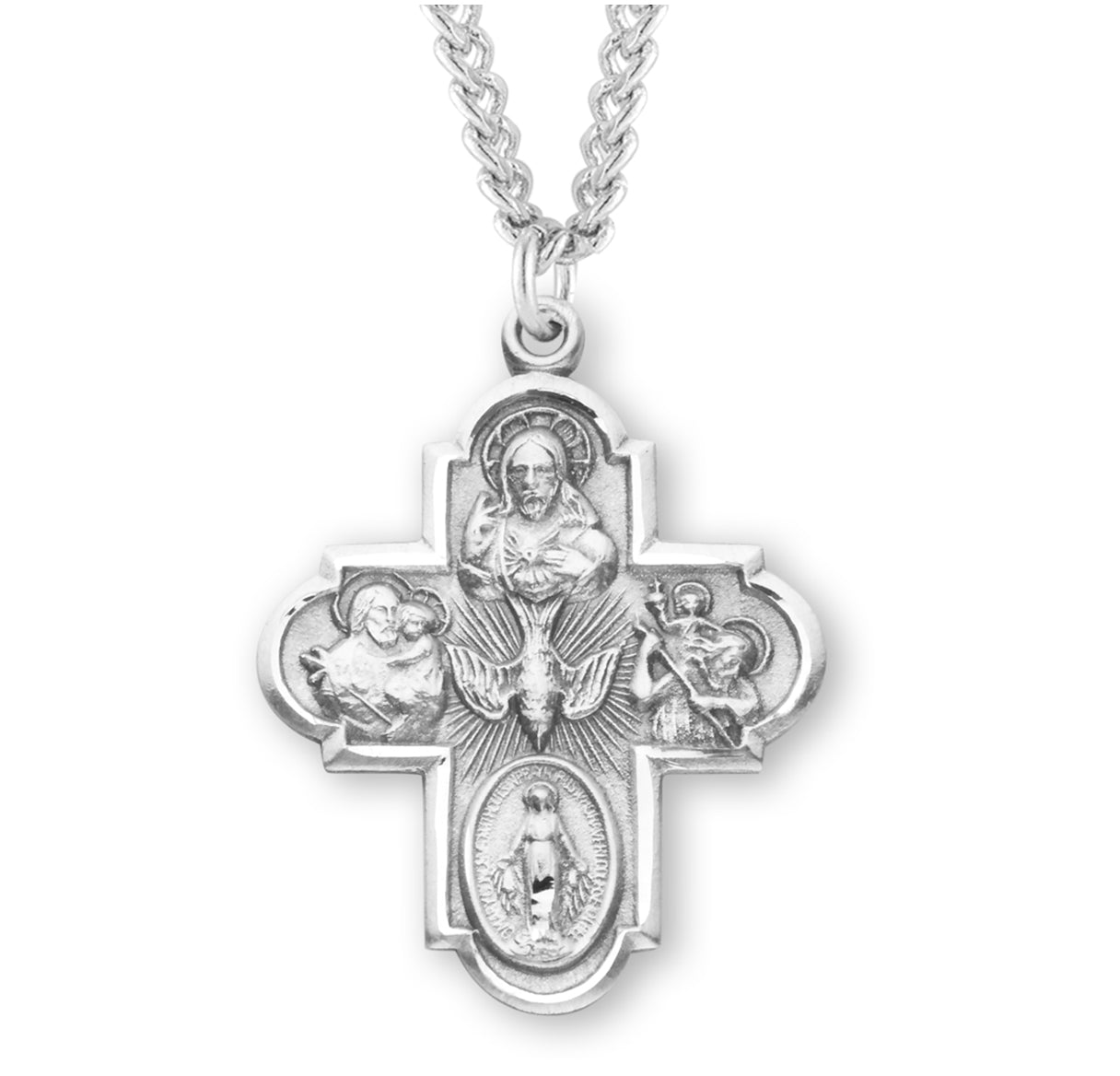 Saint Christopher and Saint Raphael Double Sided Sterling Silver Medal