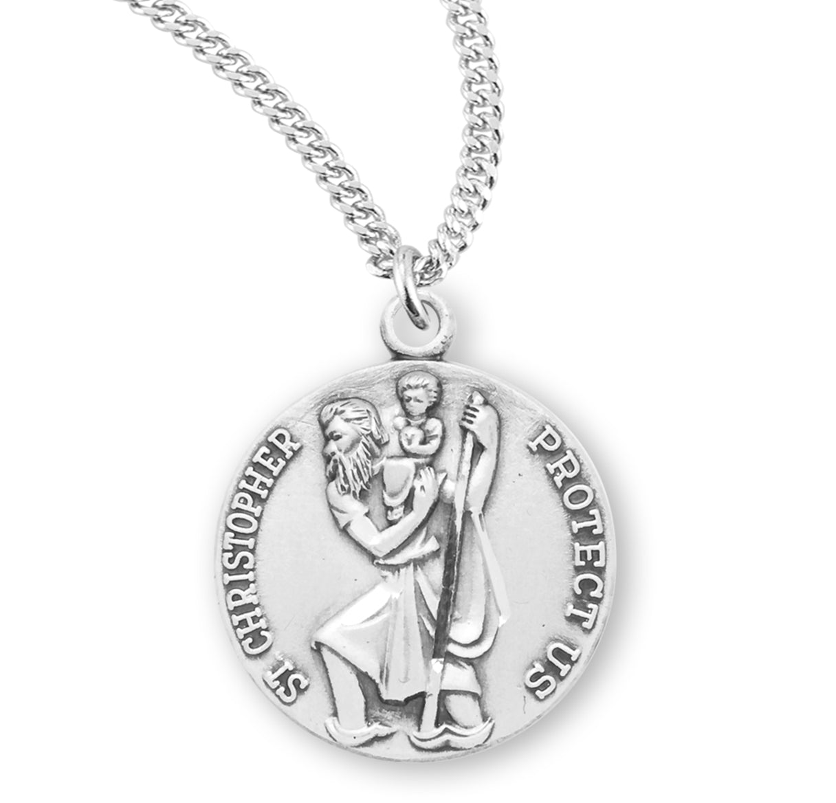 Saint Michael Round Sterling Silver Medal