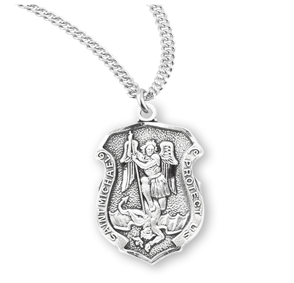 Saint Michael Sterling Silver Badge Medal