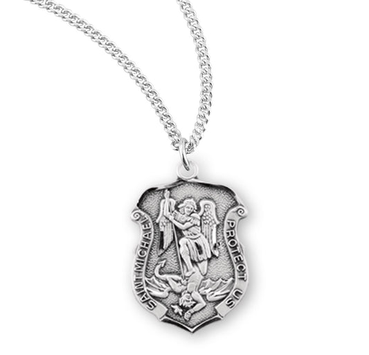 Saint Michael Round Sterling Silver Medal