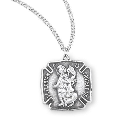 Saint Michael Rectangle Sterling Silver Medal