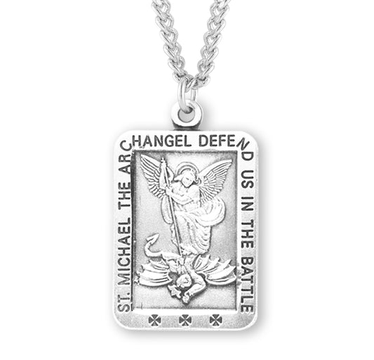 Saint Michael Sterling Silver Shield Medal