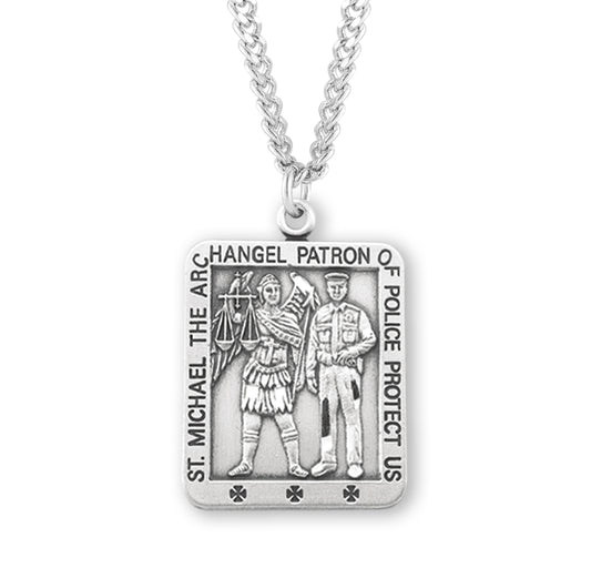 Saint Christopher Square Sterling Silver Medal