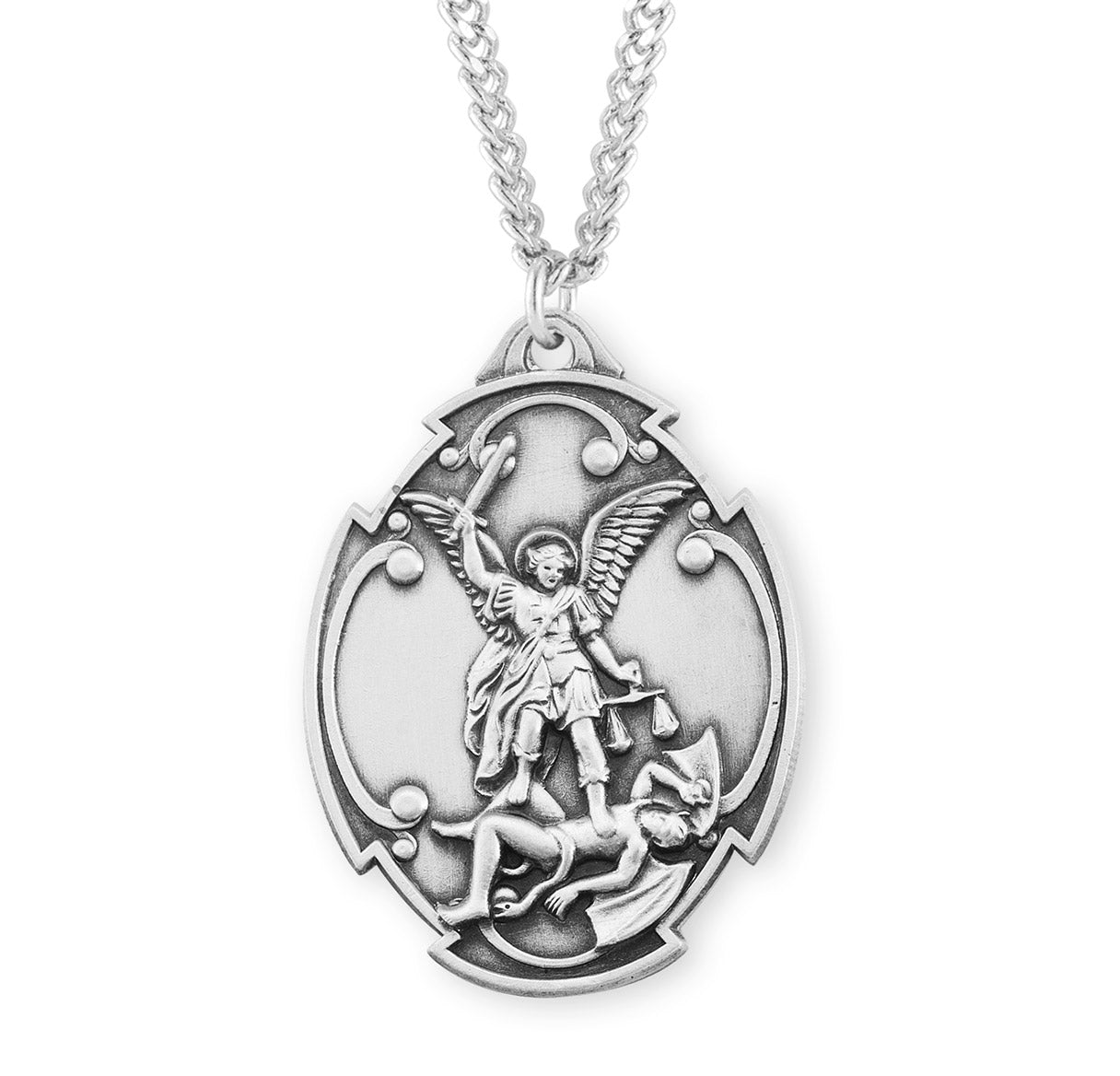 Saint Michael Round Sterling Silver Medal