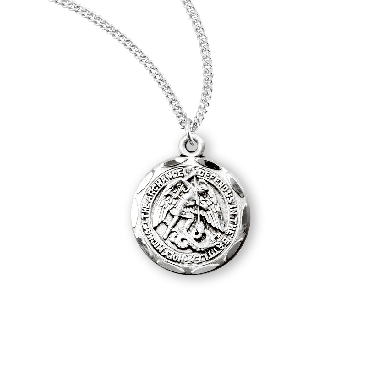 Saint Michael Round Sterling Silver Medal