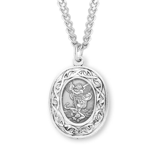 Saint Michael Square Sterling Silver Medal