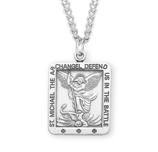 Saint Michael Sterling Silver Maltese Cross