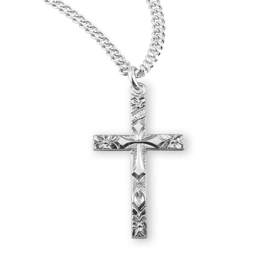 Sacred Heart Sterling Silver Cross