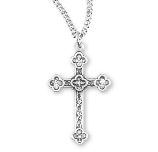 Sterling Silver Vine Pattern Cross