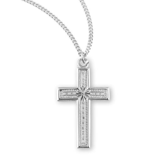 Sterling Silver Etched Cross