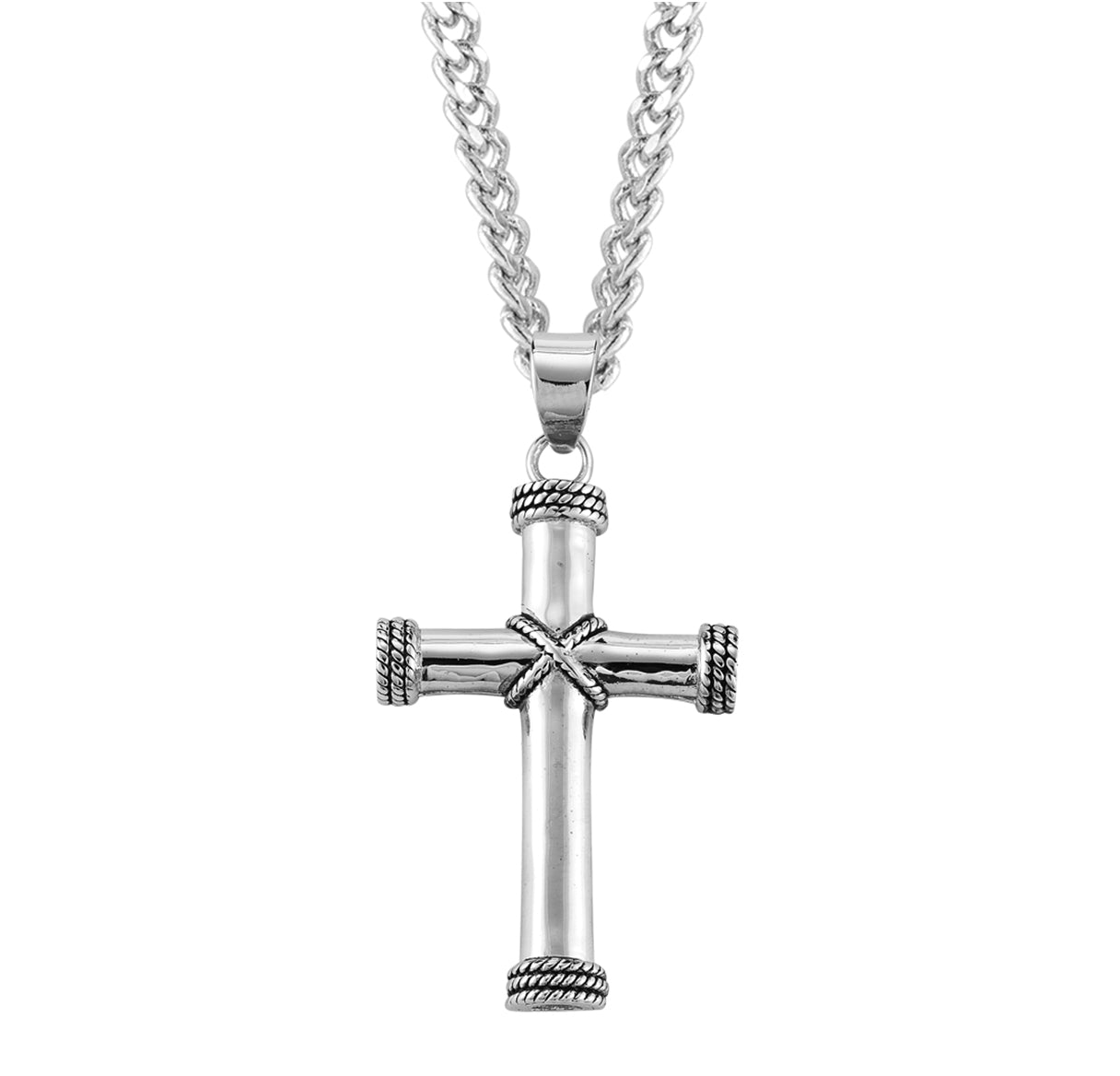 Sterling Silver Wide Wheat Cross