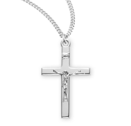 Basic Engraved Sterling Silver Crucifix