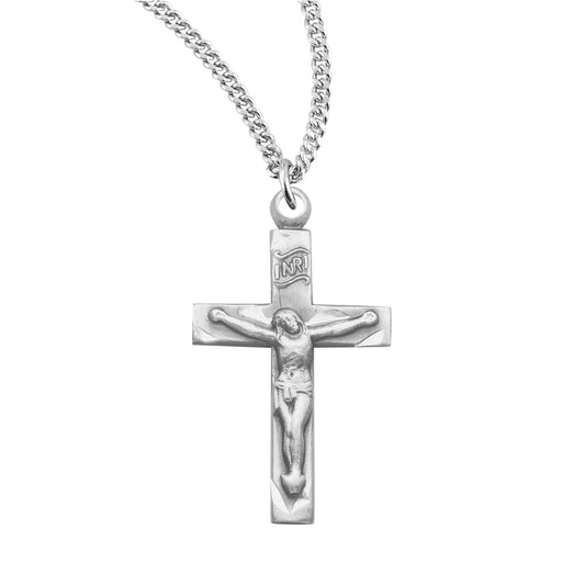 Basic Engraved Sterling Silver Crucifix