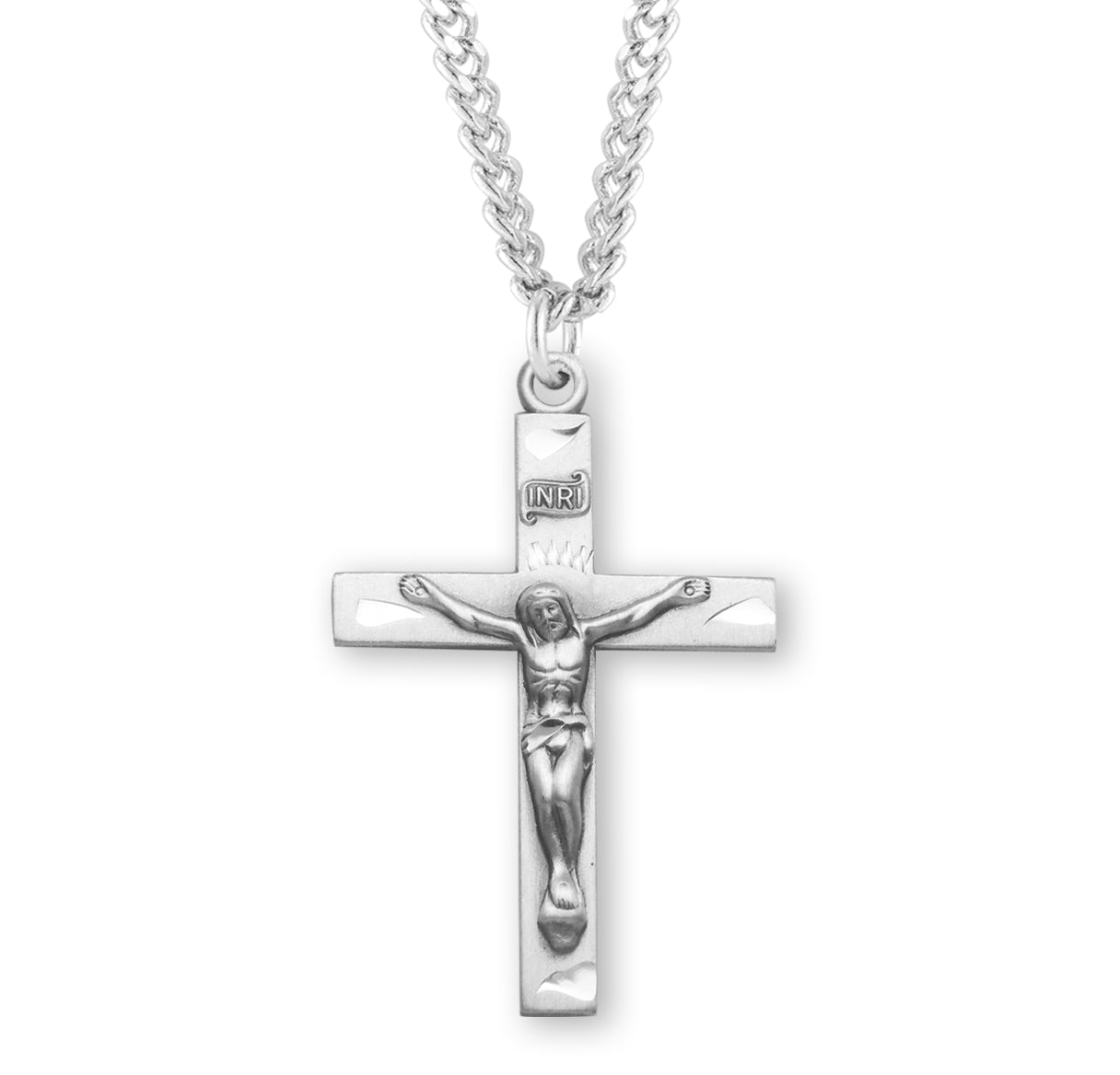 Basic Engraved Sterling Silver Crucifix