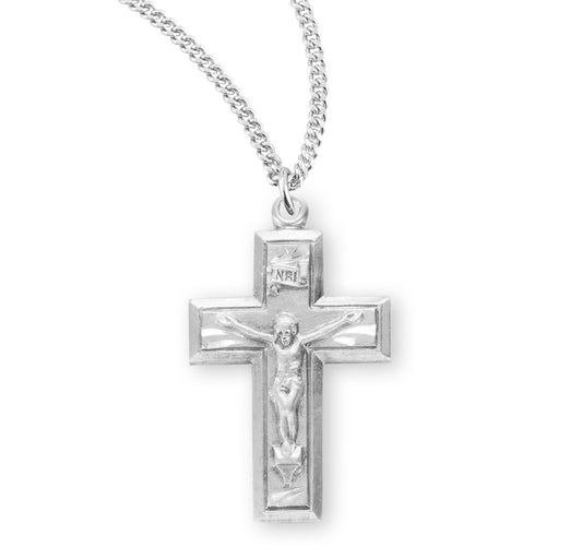 Sunburst Sterling Silver Crucifix