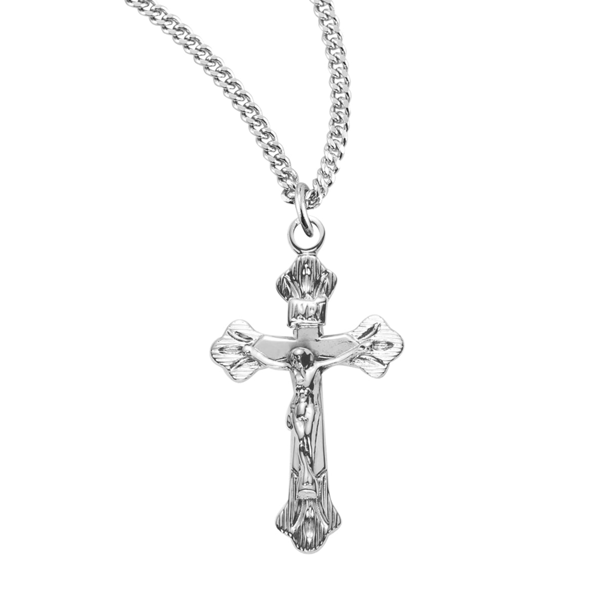 Flare Tipped Sterling Silver Two Toned Crucifix