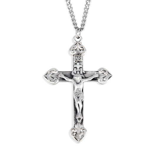 Flare tipped Sterling Silver Crucifix