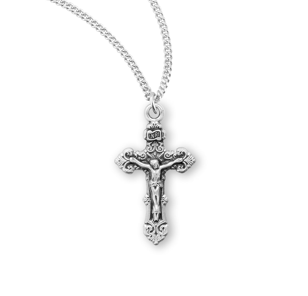 Short Top Sterling Silver Crucifix