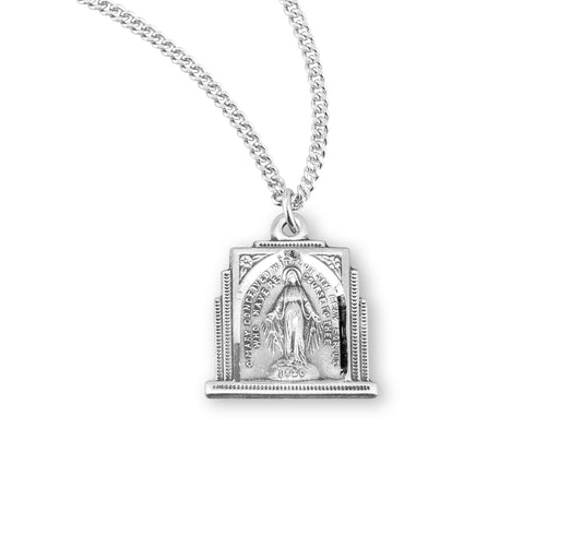 Sterling Silver Fancy Enameled Miraculous Medal