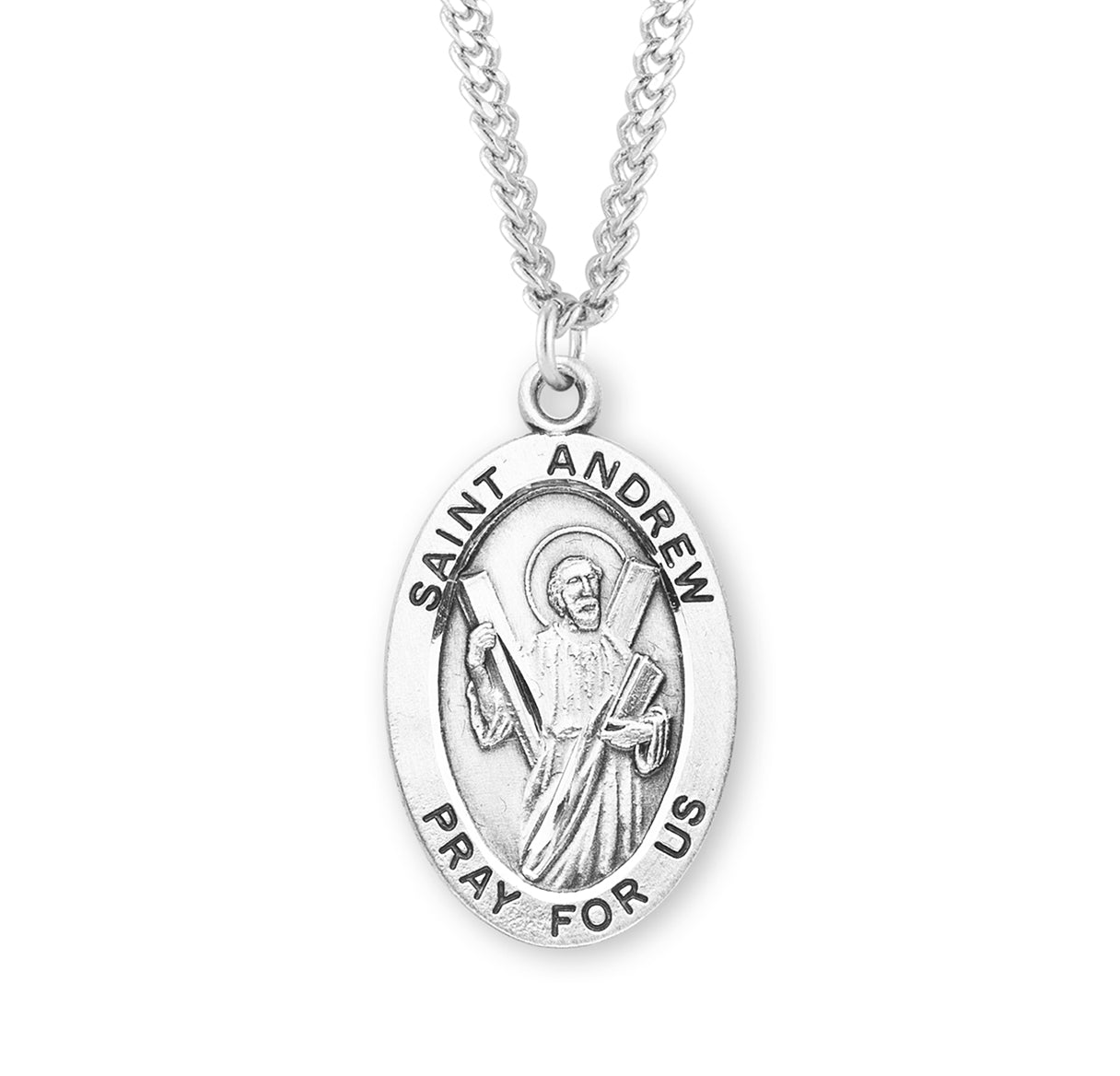 Patron Saint Anthony Oval Sterling Silver Medal