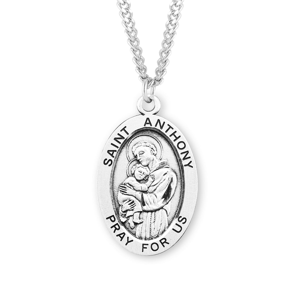 Patron Saint Augustine Oval Sterling Silver Medal