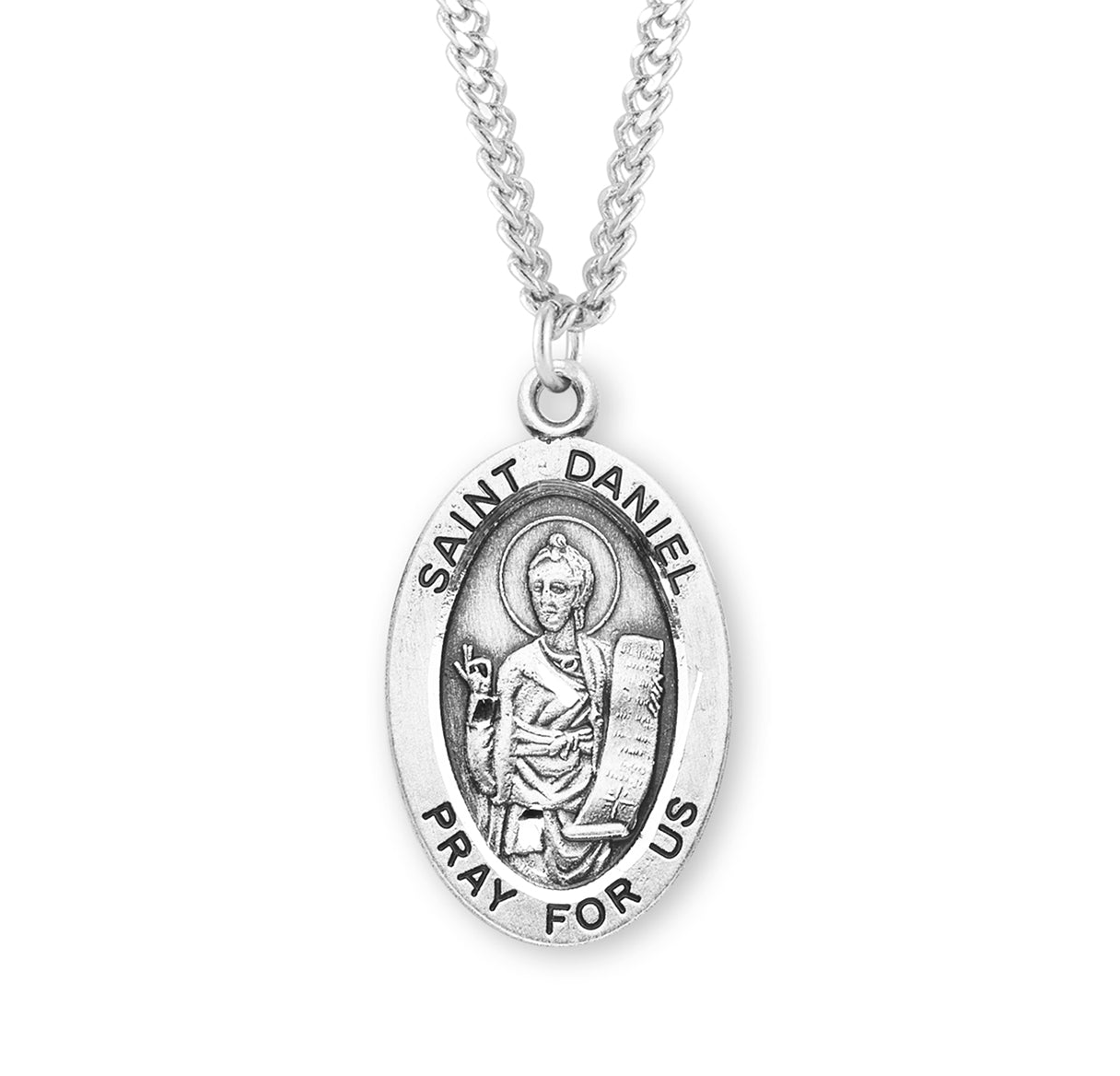 Patron Saint Daniel Oval Sterling Silver Medal