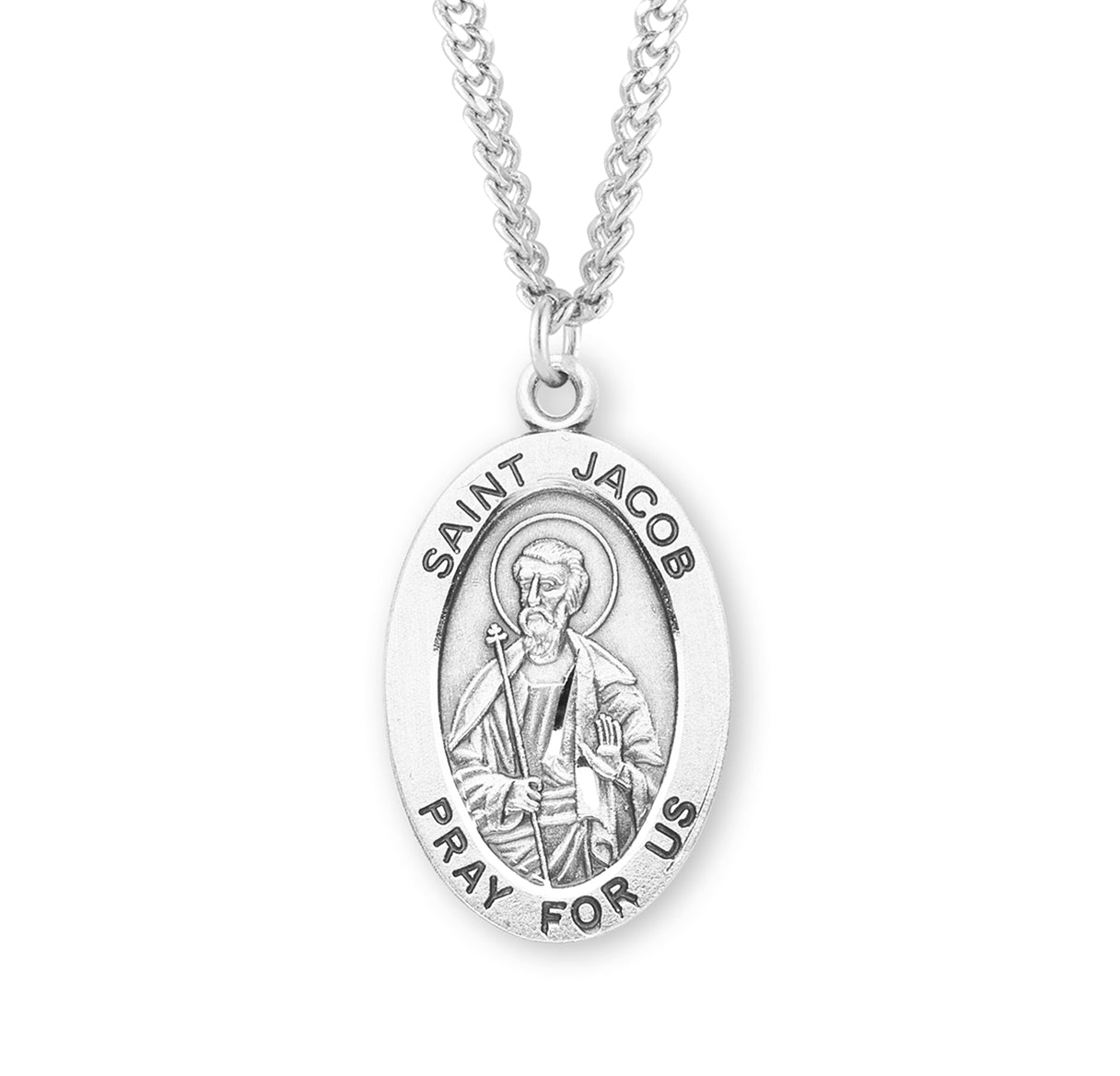 Patron Saint Jacob Oval Sterling Silver Medal