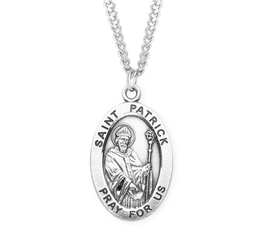 Patron Saint Peter Oval Sterling Silver Medal