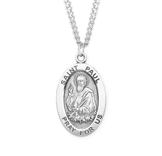 Patron Saint Paul Oval Sterling Silver medal