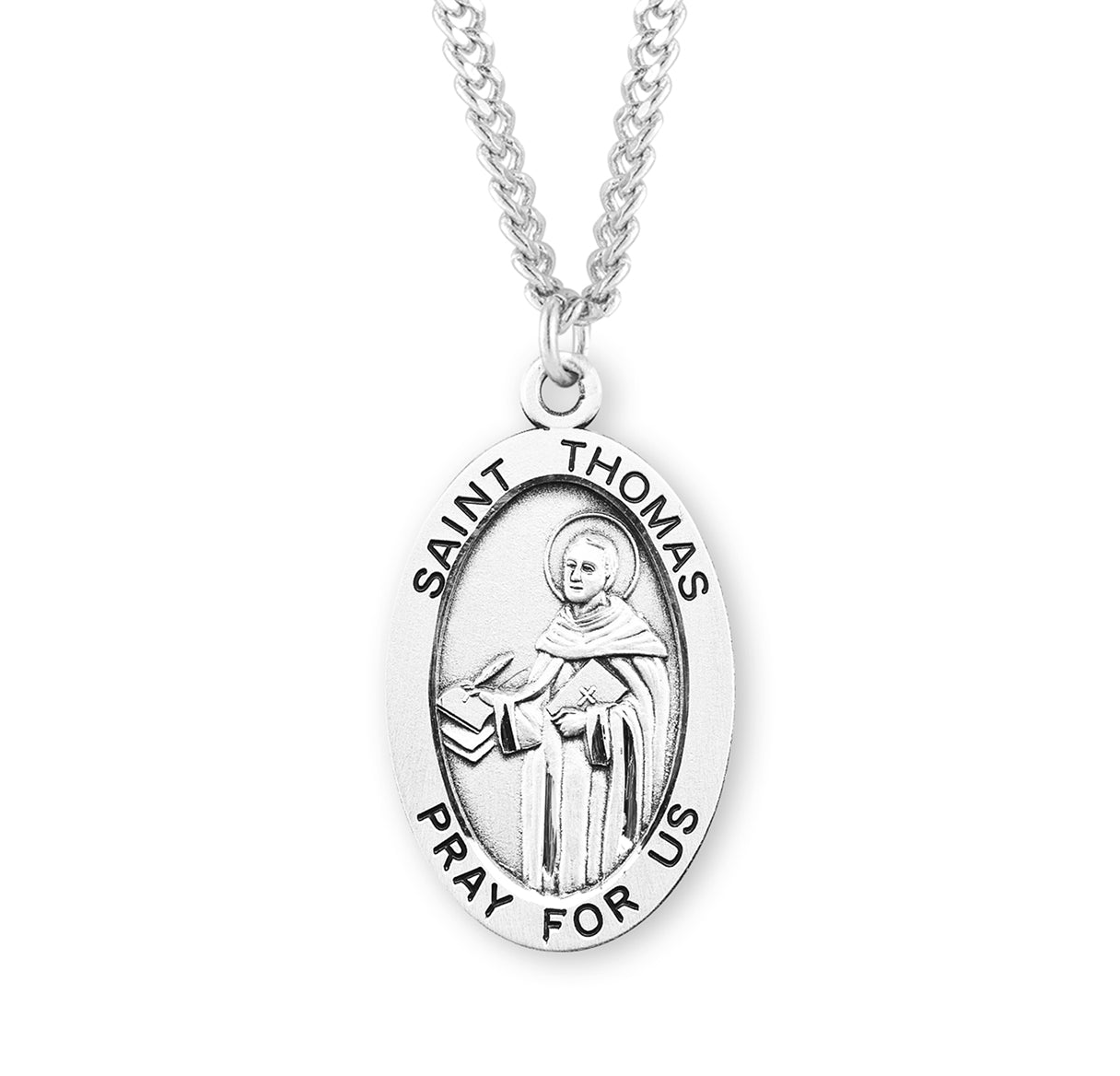 Patron Saint Vincent de Paul Oval Sterling Silver Medal