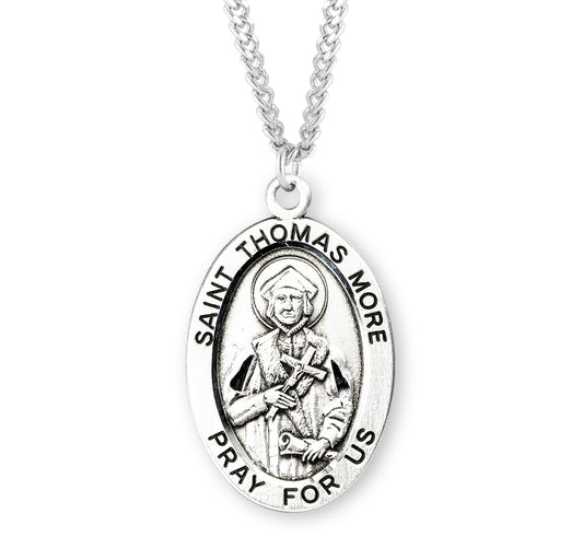 Patron Saint Thomas More Oval Sterling Silver Medal