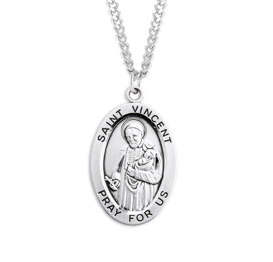 Patron Saint Agatha Oval Sterling Silver Medal