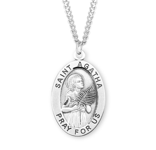 Patron Saint Isabella Oval Sterling Silver Medal