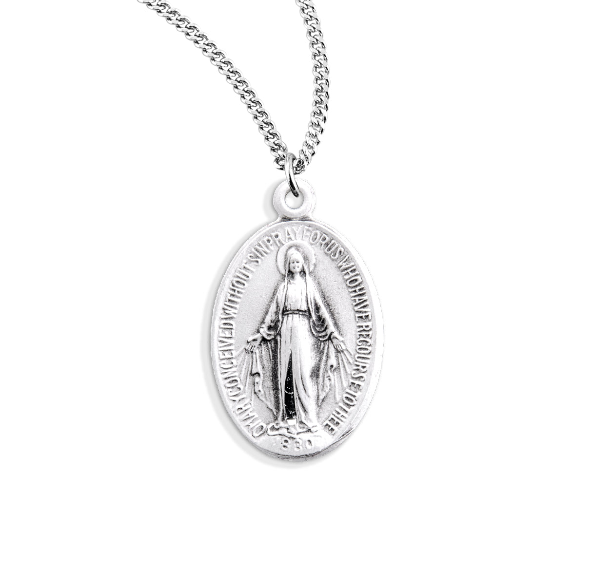 Sterling Silver Oval Miraculous Medal