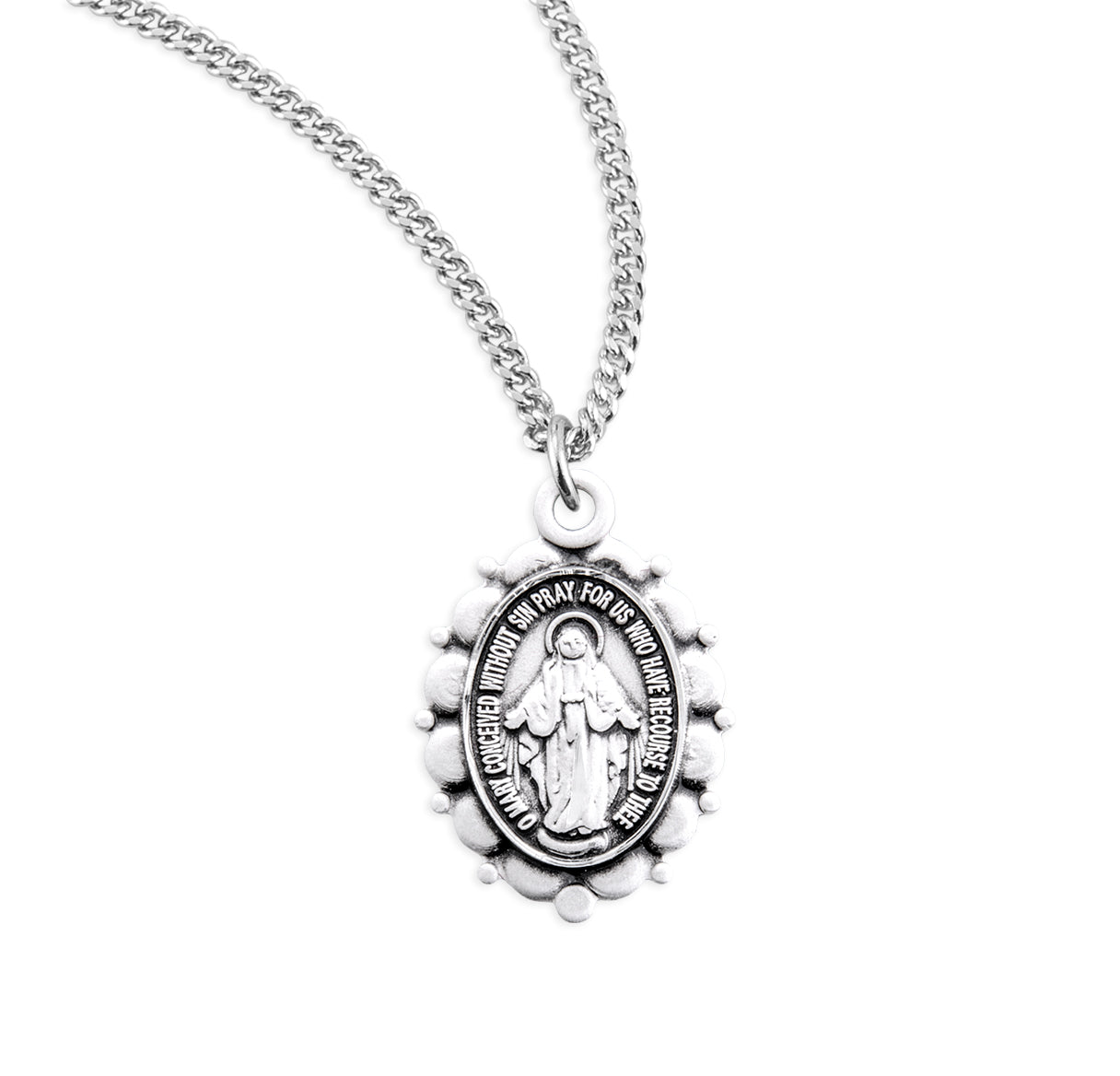 Sterling Silver Oval Miraculous Medal