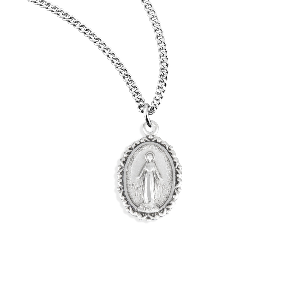 Sterling Silver Oval Miraculous Medal